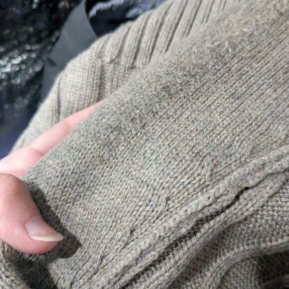 Tommy Hilfiger Collared Knit Cardigan Dark Beige Tan Size XL - Picture 6 of 6